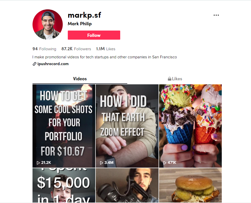 Mark TikTok - Good TikTok ideas of how to get promoted as a photographer