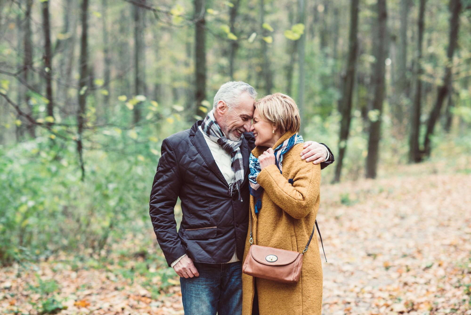 Beautiful mature couple in park