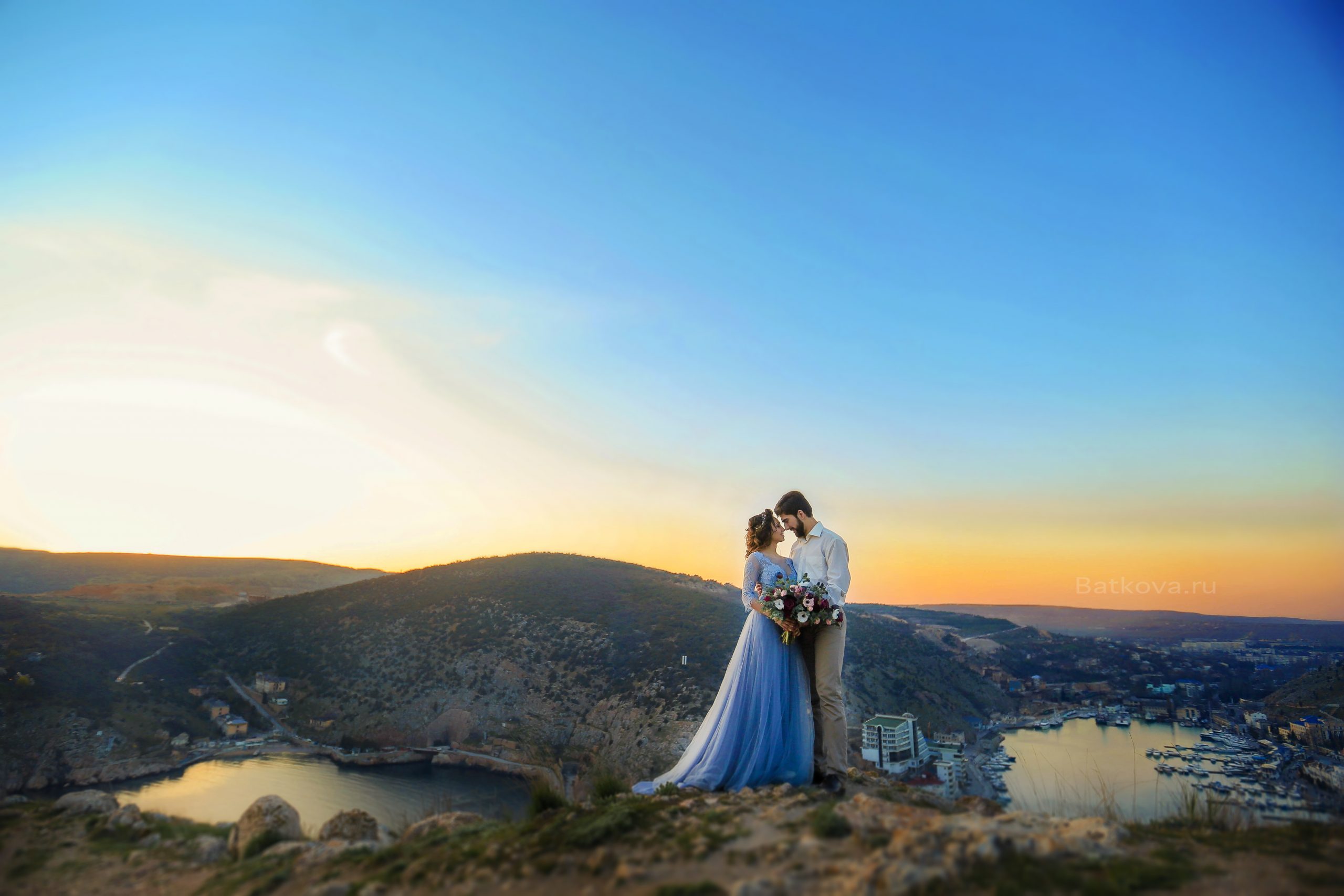 Couple with mountain view