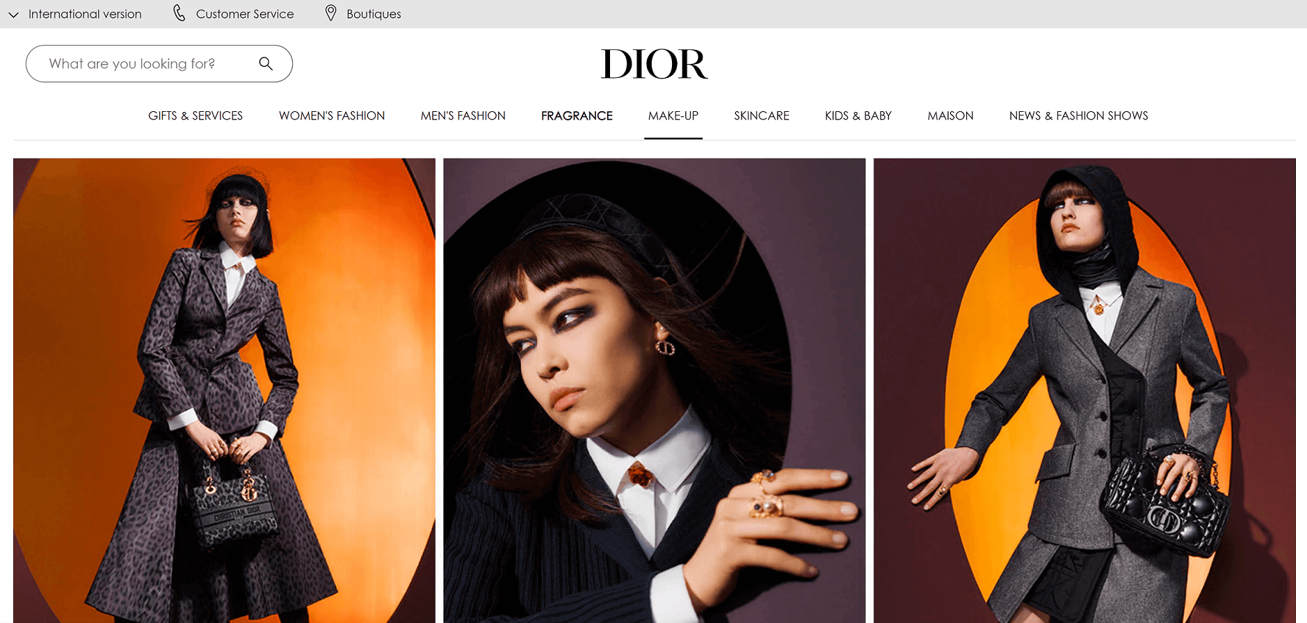 brand color palette of dior cosmetics