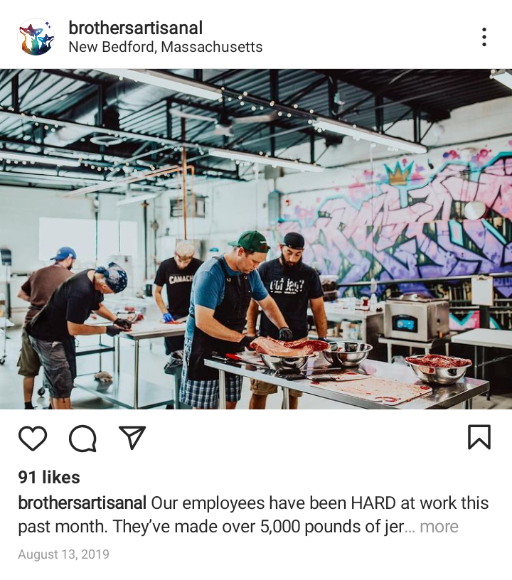 Example of a brand showcasing the hard work of their employees