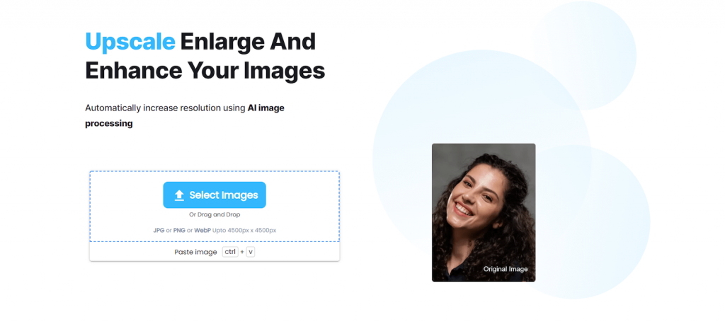 UpscalePics tool to upscale image